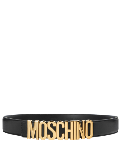 Pre-owned Moschino Belt Men 322z2a801280013555 Black Adjustable Leather