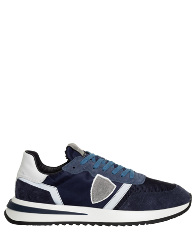 Pre-owned Philippe Model Sneakers Men Tropez 2.1 Tylu-w019 Mondial - Bleu Logo Detail In Blue