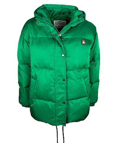 Pre-owned Comme Des Fuckdown Chic Puffer Hooded Zip-up Jacket In Lush Green