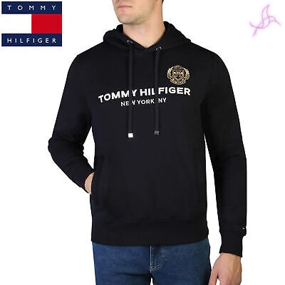 Pre-owned Tommy Hilfiger Sweatshirts  Mw0mw29721 Man Blue 131891 Clothing Original Outlet