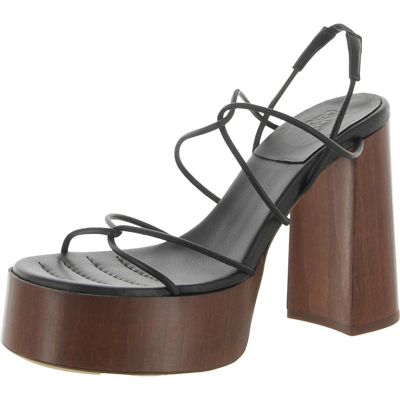 Pre-owned Gia/rhw Womens Rosie 28 Leather Strappy Platform Sandals Shoes Bhfo 4310 In Black