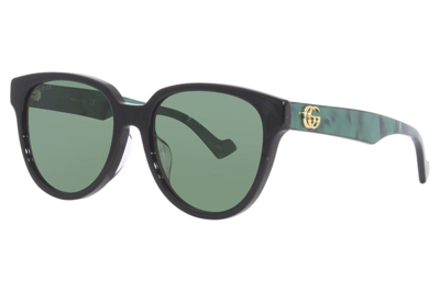Pre-owned Gucci Original  Sunglasses Gg0960sa 001 Black Frame Green Gradient Lens 55mm