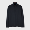 PAUL SMITH NAVY COTTON-BLEND ZIP-NECK SWEATSHIRT BLUE