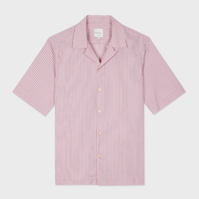 Paul Smith Light Pink Stripe Short-sleeve Cotton Shirt