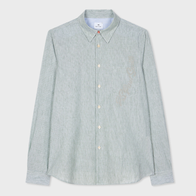 Paul Smith Mens Ls Tailored Fit Shirt In Green