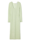 St John Sequin Knit V-neck Dress In Pale Lime