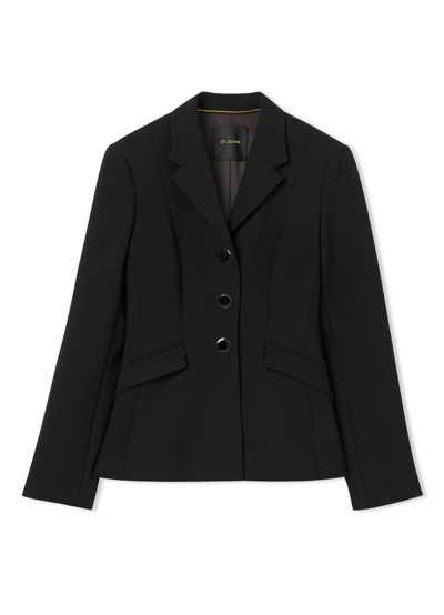 St John Stretch Crepe Suiting Jacket In Black