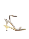 Jacquemus Les Doubles Ankle-strap Embossed Sandals In Python Beige/pale Yellow