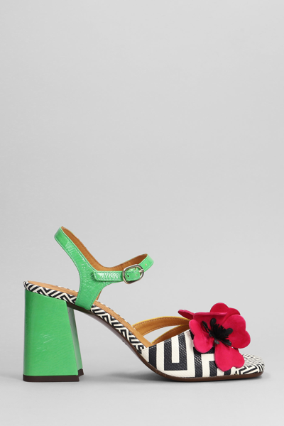 Chie Mihara Pirota Sandals In Multicolor Leather In Green
