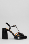 CHIE MIHARA ZINTO SANDALS IN BLACK LEATHER