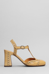CHIE MIHARA MIRA PUMPS IN BEIGE LEATHER