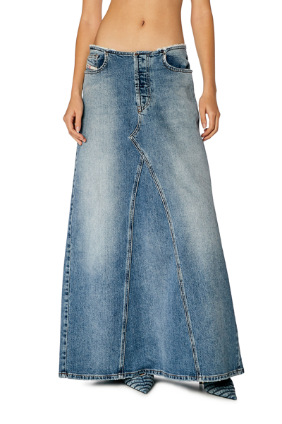 Diesel Gonna Lunga In Denim Comfort In Blu