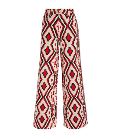 Alice And Olivia Trish Mid-rise Wide-leg Jeans In Multi