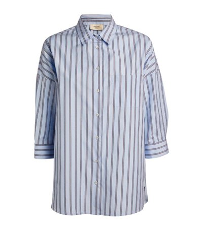 Weekend Max Mara Cotton Striped Venus Shirt In Blue