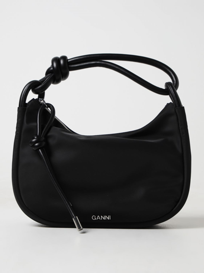 Ganni Knot Shoulder Bag In Black