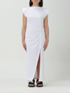 Isabel Marant Nadela Asymmetric Gathered Cotton-jersey Maxi Dress In White