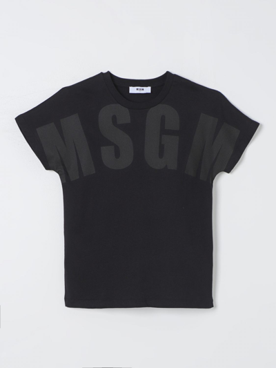 Msgm T恤  Kids 儿童 颜色 黑色 In Black