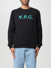 Apc A.p.c. Upside Down Logo Printed Crewneck Sweater In Black 1