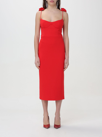 Magda Butrym Rose-detailed Dress In Red