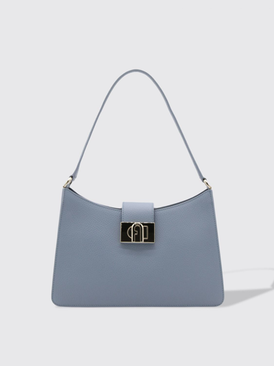 Furla 1927 Bag In Grained Leather In Sky Blue
