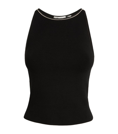 Alice And Olivia Val Crystal Tank Top In Black