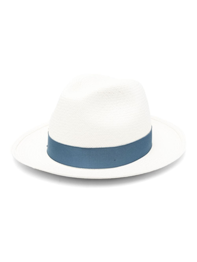 Borsalino Monica Panama Straw Hat In Blue