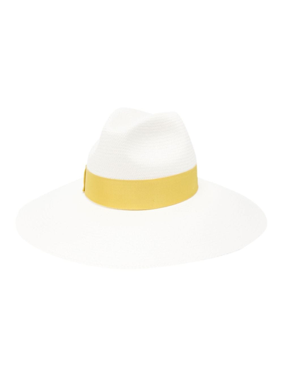 Borsalino Sophie Panama Straw Hat In Yellow