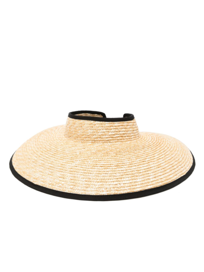 Borsalino Sunny Straw Visor Hat In Black