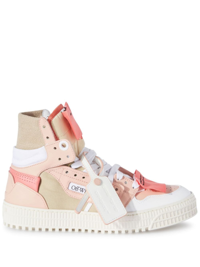 Off-white 3.0 Off Court Hi-top Leather Sneakers In Pink