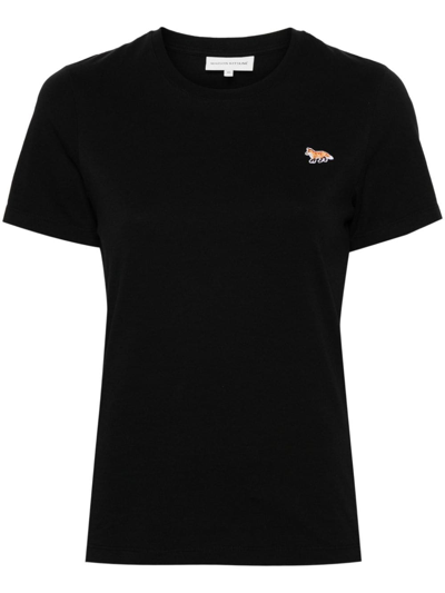 Maison Kitsuné Fox-motif Cotton T-shirt In Black