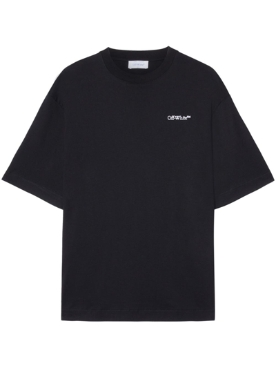Off-white Logo Print Cotton Jersey T-shirt In Black