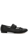 Mm6 Maison Margiela Atomic Satin Ballerina Shoes In Black