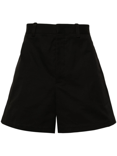 Jil Sander Wide-leg Gabardine Tailored Shorts In Black