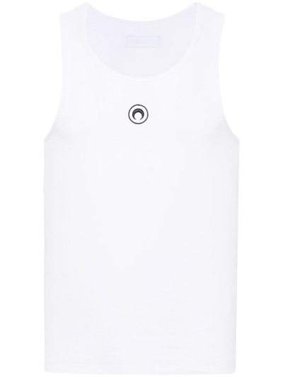 Marine Serre Ssense Exclusive Blue Tank Top In White