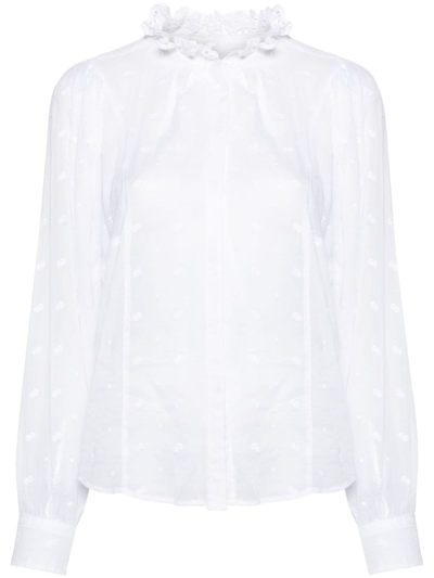 Isabel Marant Étoile Terzali Broderie-anglaise Shirt In White