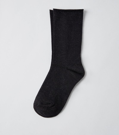 Brunello Cucinelli Cashmere-silk-blend Sparkling Socks In Black