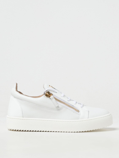 Giuseppe Zanotti Glossy Leather Sneakers In White
