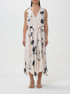 Twinset Woman Midi Dress Ivory Size 8 Viscose In Black