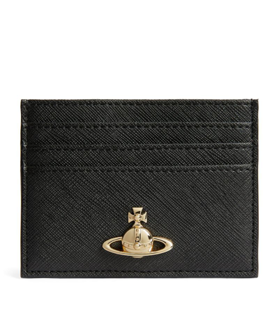 Vivienne Westwood Black Logo-plaque Leather Card Holder