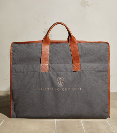 Brunello Cucinelli Bi-fold Suit Carry Bag In Grey