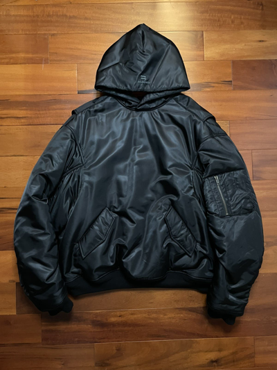 Pre-owned Balenciaga Pullover Bomber Jacket In Black