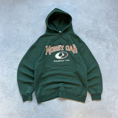 Pre-owned Carhartt X Mossy Oaks Crazy Vintage 90's Mossy Oaks Boxy Essential Hoodie Skater In Forest Green