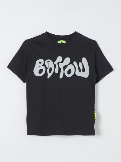Barrow Black T-shirt For Kids With Logo In Nero