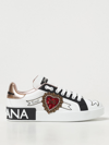 Dolce & Gabbana Portofino Logo-heart Leather Sneakers <br/> In White