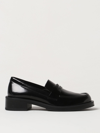 Stuart Weitzman Palmer Glossed-leather Loafers In Black