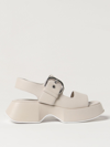 Vic Matie Flatform Leather Sandals In Neutrals