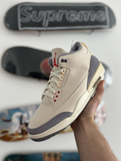 Pre-owned Jordan Brand 3 Muslin Shoes In White