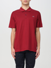 Paul & Shark Logo Patch Polo Shirt In Burgundy In Red