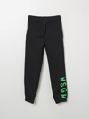 Msgm Kids' Logo-print Jersey Trousers In Black