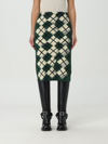 Burberry "knitted Diamond Pattern Midi Skirt In Green